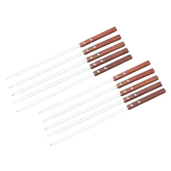 데이1026 케밥용 양고기 구이용 스테인레스 나무손잡이 꼬치 40cm