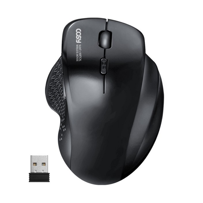 코시 무소음 세미 버티컬 무선마우스 M4059WL, M4059WL, 블랙