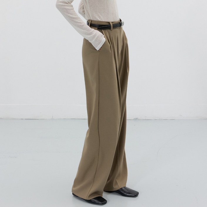 미치코런던 여성용 어텀 투핀턱 와이드 슬랙스