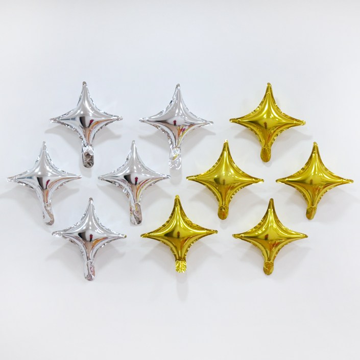 파티공구 사각별모양 은박풍선 실버 15p  골드 15p 세트