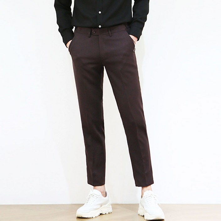 블루포스 남성용 슬림 스트레이트 엔제딘 옆밴딩 슬랙스