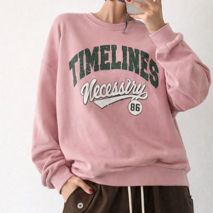 라라온 라운드넥 레터링 긴팔 맨투맨 26TSP3621