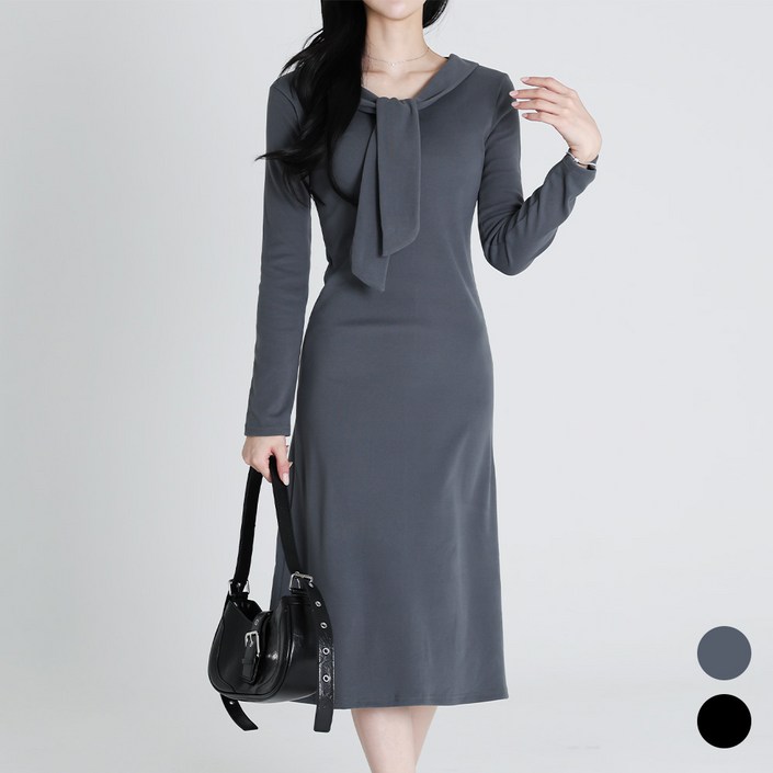 모이르벨라 여성용 슬림핏 타이 롱 원피스 T26SS2A2646