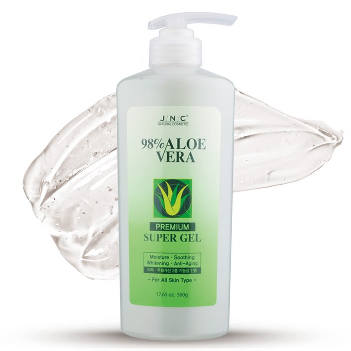JNC 98 알로에베라 프리미엄 슈퍼겔  진정  쿨링  보습  민감성 수분 수딩젤, 500ml, 1개