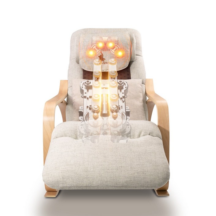 릴렉스파 안마의자 전신 마사지 흔들의자 1인용 소파, 오크 색