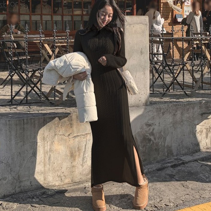 떳다그녀 크라운 반집업 롱 원피스 떳다그녀 크라운 반집업 롱 원피스