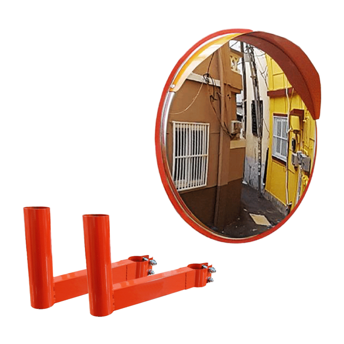 스텐반사경 600파이 양날개브라켓 세트반사경2개브라켓1세트, 반사경주황브라켓스틸, 1세트