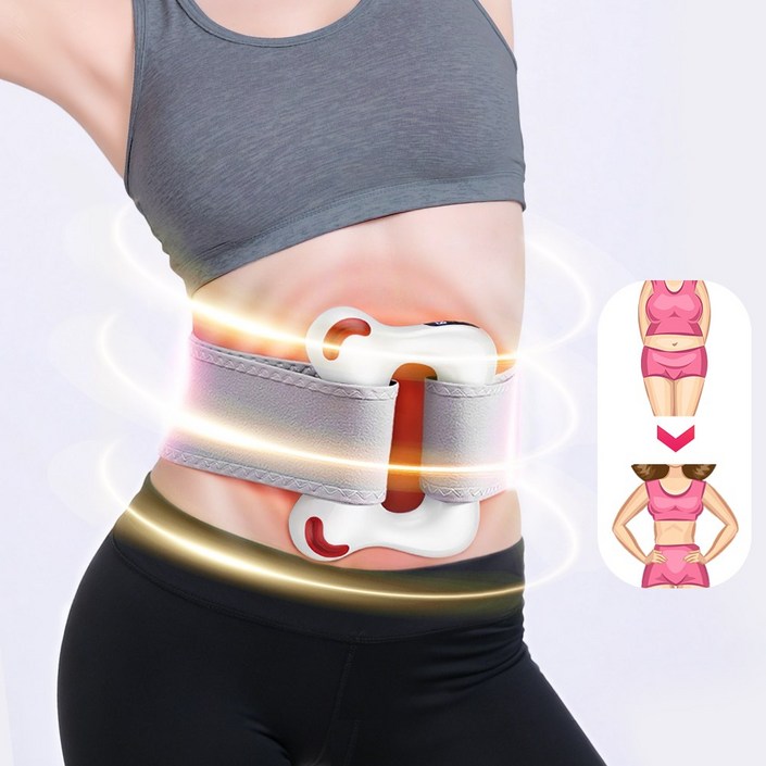 NICESUN 무선 마사지링 덜덜이 진동벨트 복부 진동운동기구 뱃살빼기 덜덜이 마사지기 6모드 99단계 조절 적외선 온열 LED화면