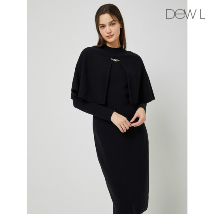 [백화점/아울렛] [듀엘] 엠블럼 케이프 니트 원피스 BK_D234KSE036 317951