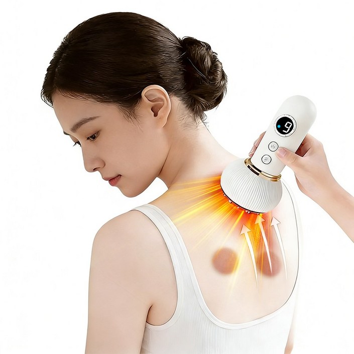 smabat 스마트 괄사 마사지기 흡착 마사지기 진공 온열안마기 강력한 흡입력 온열 9단계조절 무선 충전