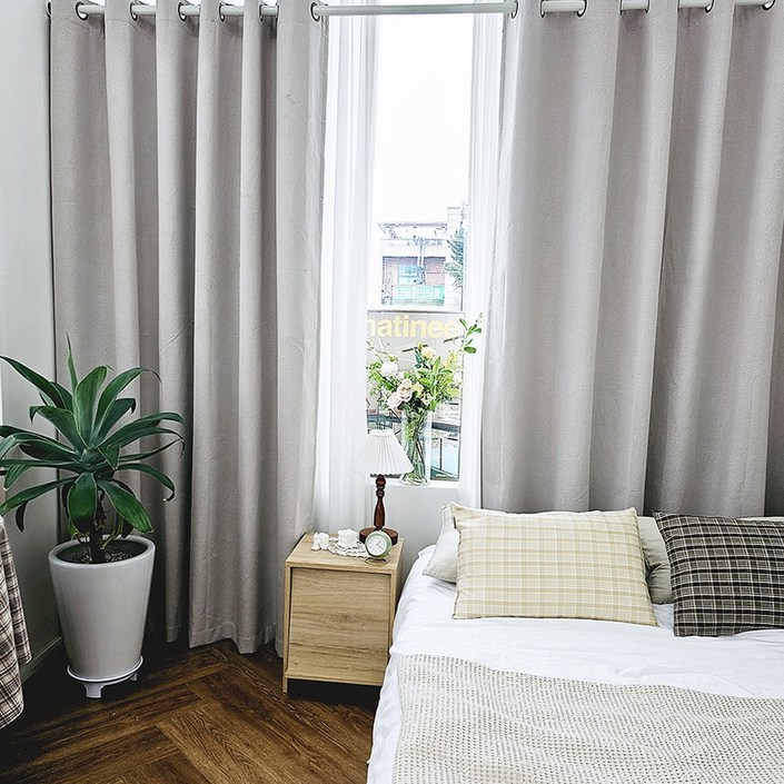 99.99%차단 암막커튼 + 초강력 커튼압축봉 세트