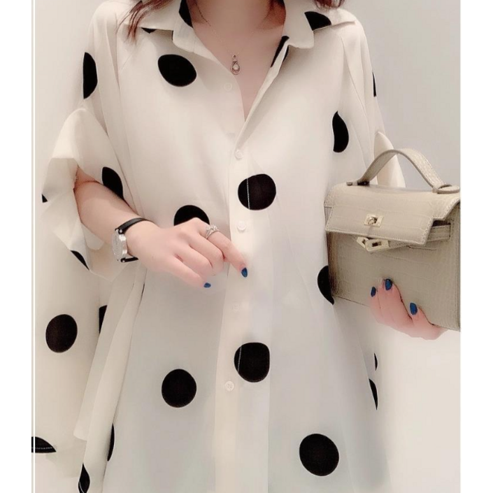 도트블라우스도트루즈핏블라우스땡땡이블라우스루즈핏블라우스