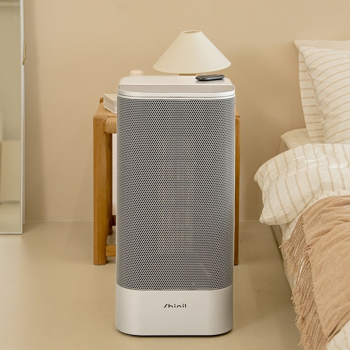 신일 대풍량 온풍기 가정용 업소용 사무실 PTC 히터, 화이트+실버, 무드라이트