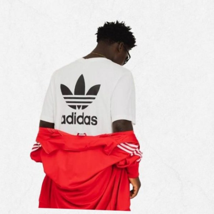 [국내정품] BACKFRONT 트레포일 박시 티셔츠 IM4513 아디다스오리지널 루즈핏 반팔티 화이트 2400472