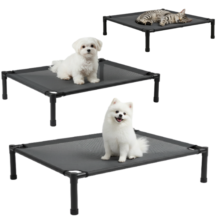 Tailus 강아지 해먹침대 고양이 쿨매트 댕댕이 메쉬 통기 해먹 침대 캠핑, 1개, 블랙