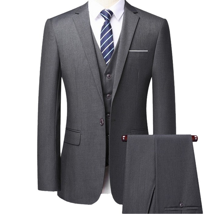 스타일닥터 2026 트렌디 남성용 정장세트 슬림핏 데일리 자켓+바지+조끼 세트