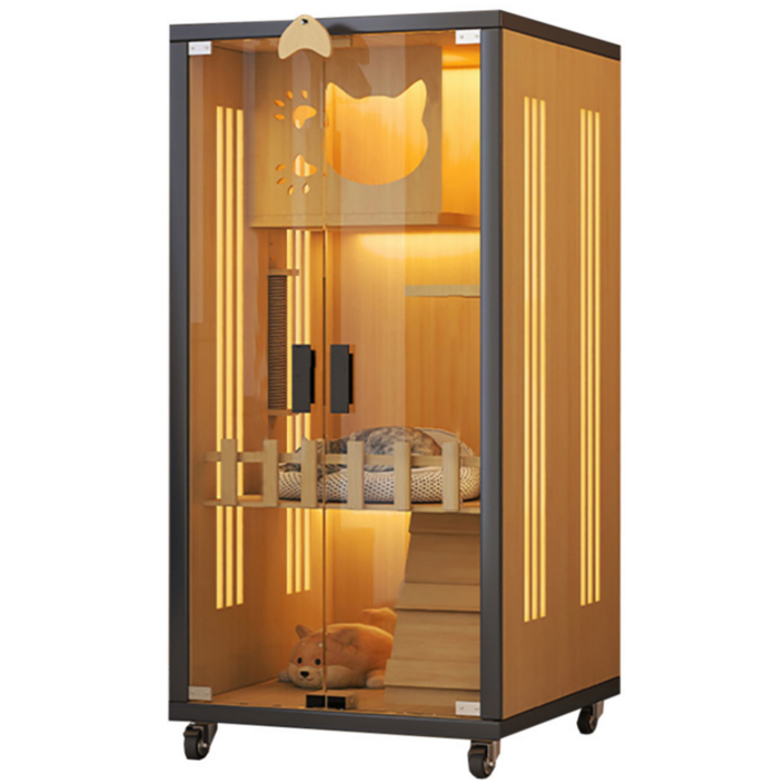 미우네스트 캣 타워 호텔 빌라 고양이 가구 스크래쳐 폴 휠 주택 침대 인테리어 DIY, 1세트, 라이트블랙