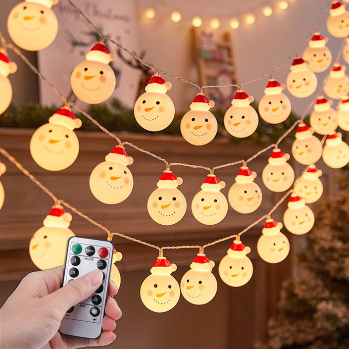 크리스마스 LED 장식 조명 건전지 파티 가랜드 줄조명, 1개, C타입