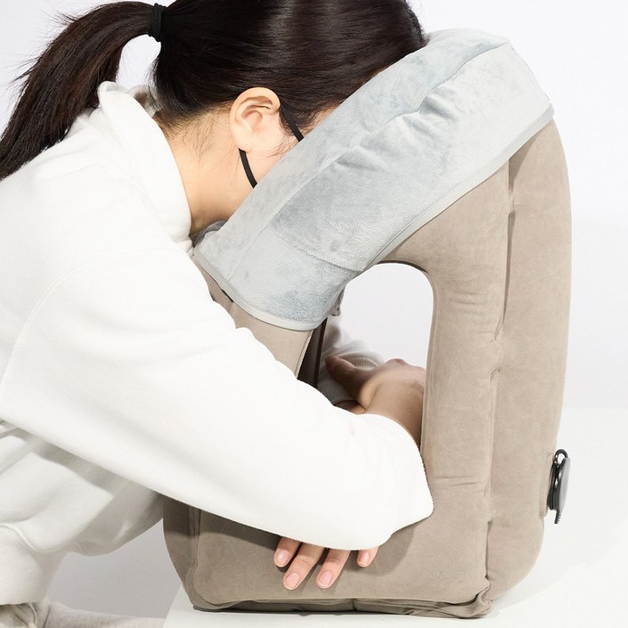 VITALO 다용도 휴대용 여행용 기내용 차량용 기댐 베개쿠션  페이스커버  파우치 1SET