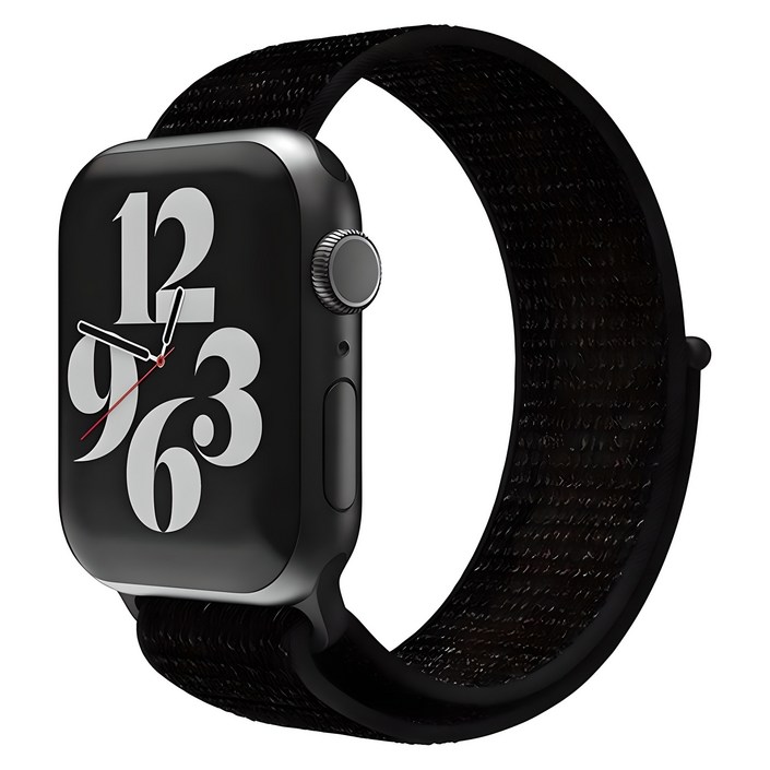 신지모루 애플워치 호환 경량 스포츠 스트랩 밴드, 블랙, 1개