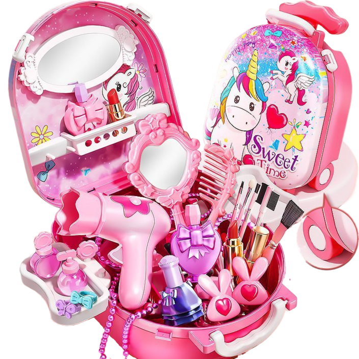어린이 공주 화장놀이세트 메이크업 캐리어 환상 화장대 장난감
