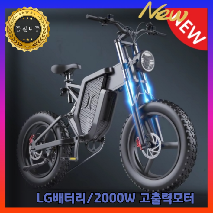 DEEPOWER 최신형 2000W 48V 25Ah 전기자전거 MTB 산악 자전거 20인치 팻바이크 7단 변속
