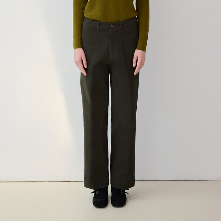 라파클럽 여성 면 트윌 정장 롱 팬츠 스탠다드 핏 바지