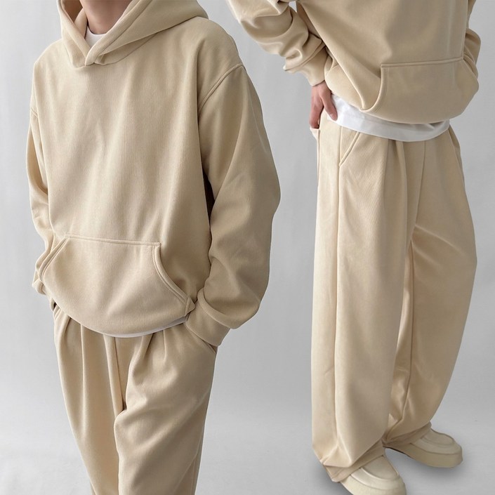 세트가격 빠델 베베 골덴 코듀로이 양털안감 후드티 와이드팬츠 핀턱 스트링 트레이닝 츄리닝 셋업