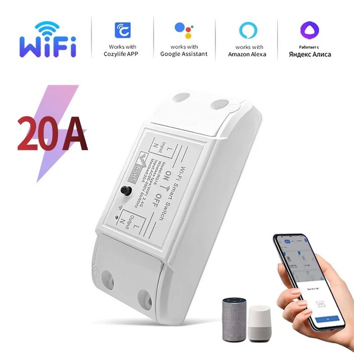 차단기 릴레이 음성 작업 자동화 스마트 ALEXA 16A 무선 GOOGLE 20A 스위치 10A WIFI 모듈 제어