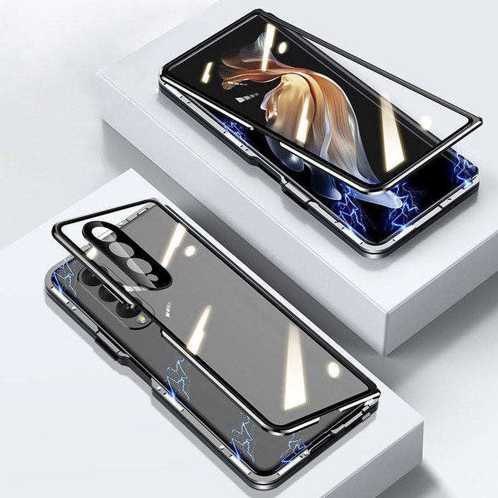 하임하이 갤럭시 Z폴드3456 강화유리 마그네틱 자동흡착 케이스