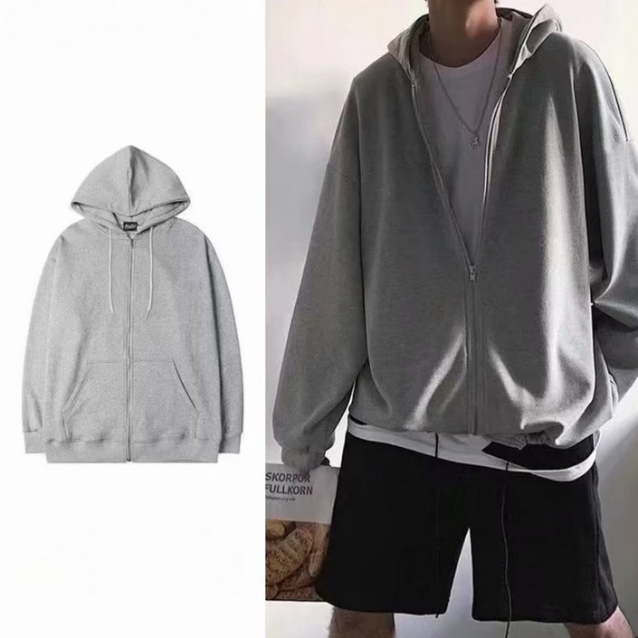 데이앤데이 오버핏 무지 후드 집업 남녀 공용 데이앤데이 오버핏 무지 후드 집업 남녀 공용