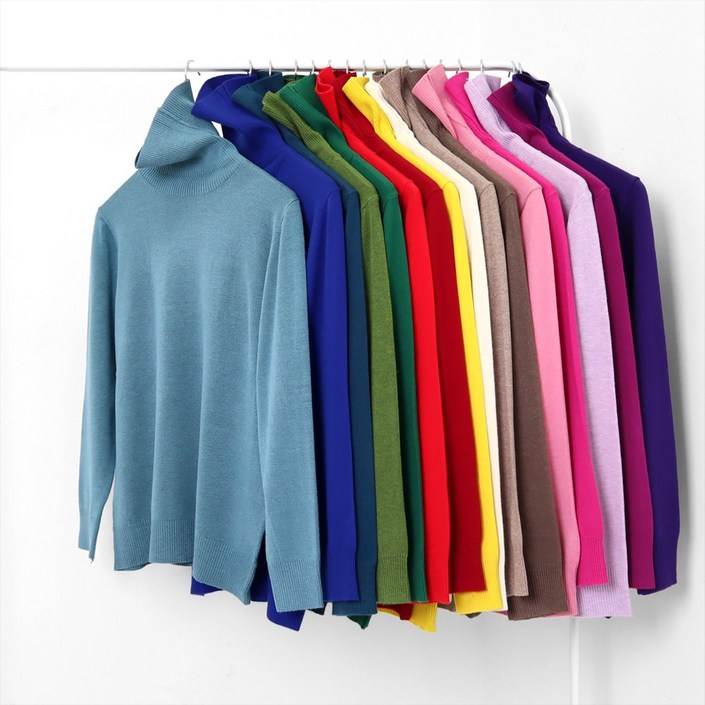 여성 캐시미어 목폴라 터틀넥 17 Colors 빅사이즈 비스코스