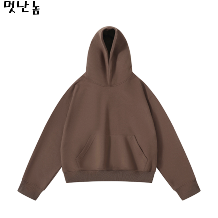 남자 오버핏 후드티 숏후드 커플 두꺼운 후드티셔츠