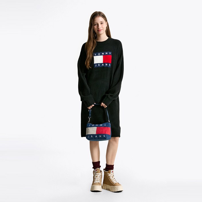 타미힐피거 플래그 스웨터 원피스 T32F7WOP15TWT1HEV