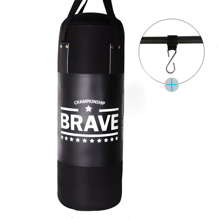 브레이브 저소음 가정용 샌드백 블랙에디션 80cm 속빵빵 한국생산연결밴드