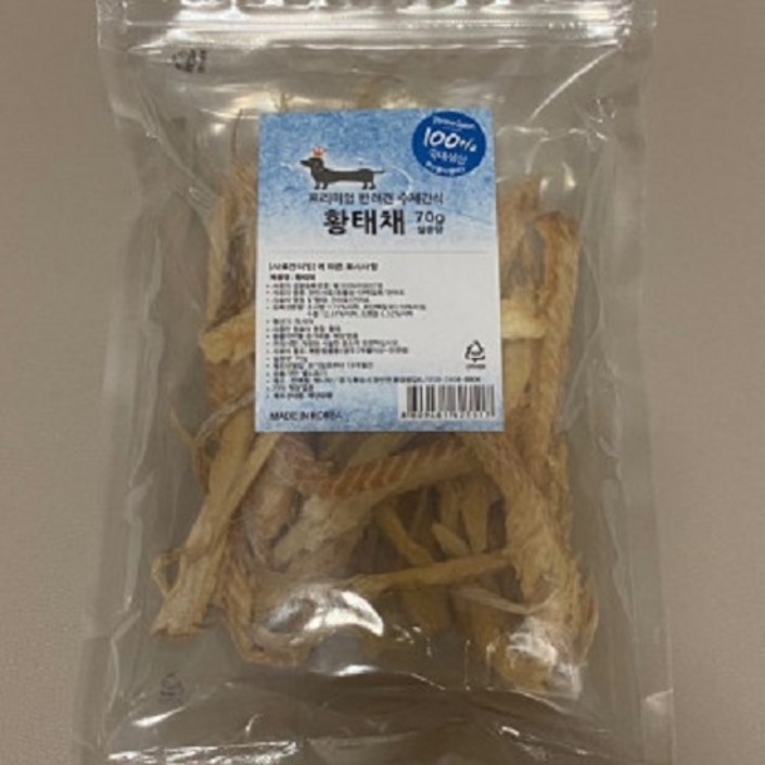 펫나라 무염황태채, 1팩, 70g