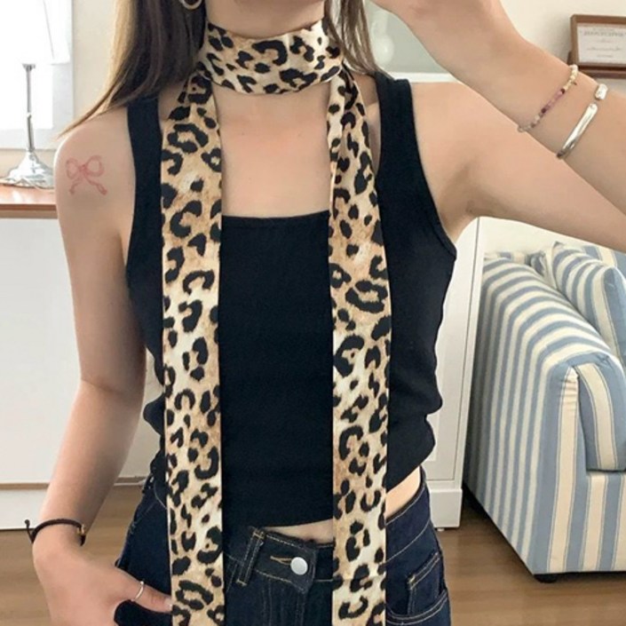 유니크 레오파드 패턴 스트릿 여성 패션 스카프 J2020