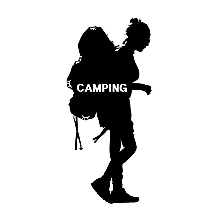 자동차 포인트 028 캠핑 CAMPING 스티커M, 카본, 1개