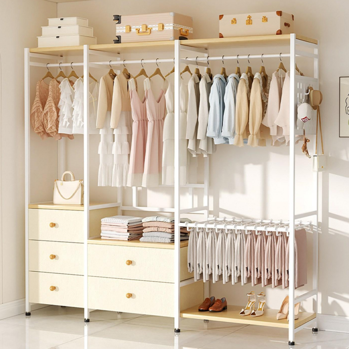 하이피러브 속깊은 확장 튼새맞춤 드레스룸 서랍형 시스템 행거, 화이트(기본형)
