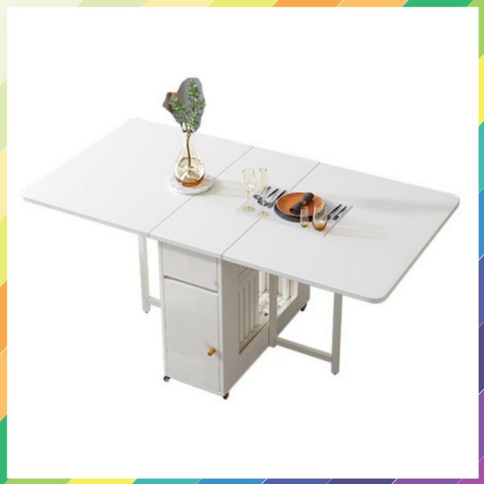 홈바인 확장형 접이식 테이블 원목 우드슬랩 상판 다이닝 낮은 거실식탁 원형 탁자 2인 세트, 1. 1200mm화이트