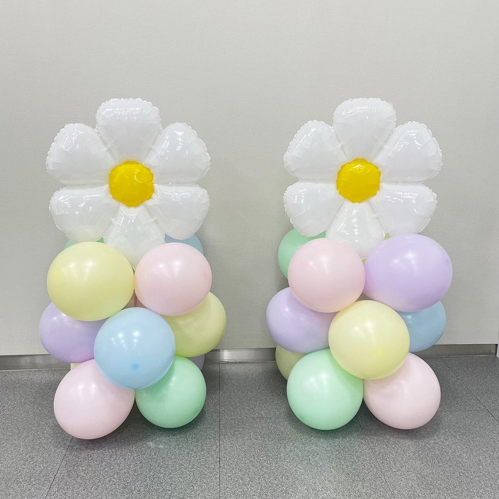 어린이날 행사 포토존 풍선장식 어린이집 유치원 데이지 토끼 풍선기둥, 2. 파스텔 데이지 스탠딩 2개