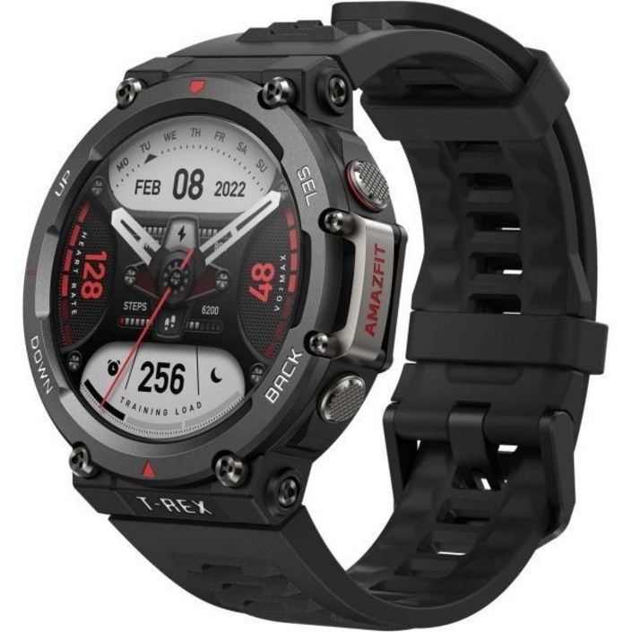Amazfit TRex 2 견고한 스마트 워치 군 인증 GPS 24일 배터리 수명 심박수 VO2 SPO2 모니터링 페이서 고도 10ATM 방수 수면 모니터링블랙