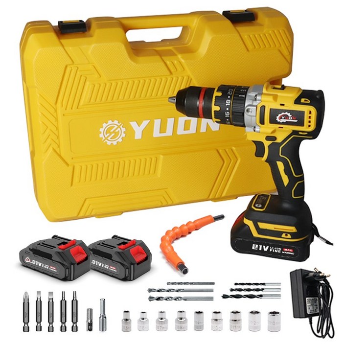 YUON 독일 충전 임팩 햄머 전동드라이버 21V 2.0Ah  배터리 2p