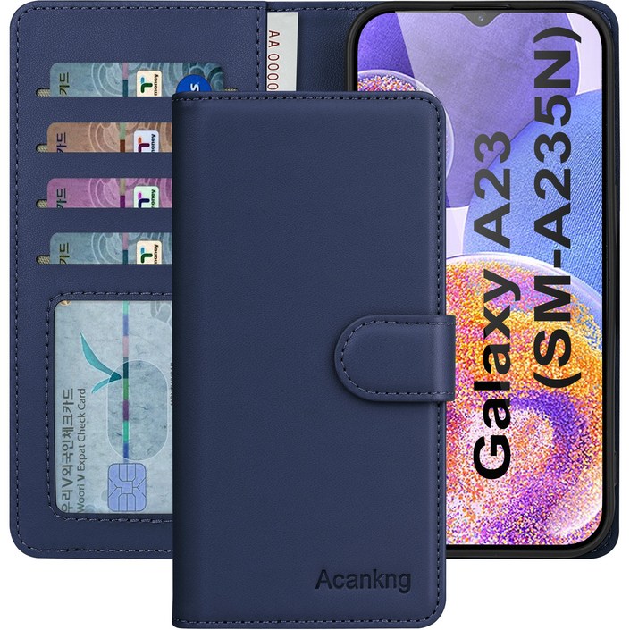 아칸크 삼성 갤럭시 A23 클래식 베이직 지갑형 카드수납 프리미엄 가죽 다이어리 휴대폰 케이스 SMA235N 적용
