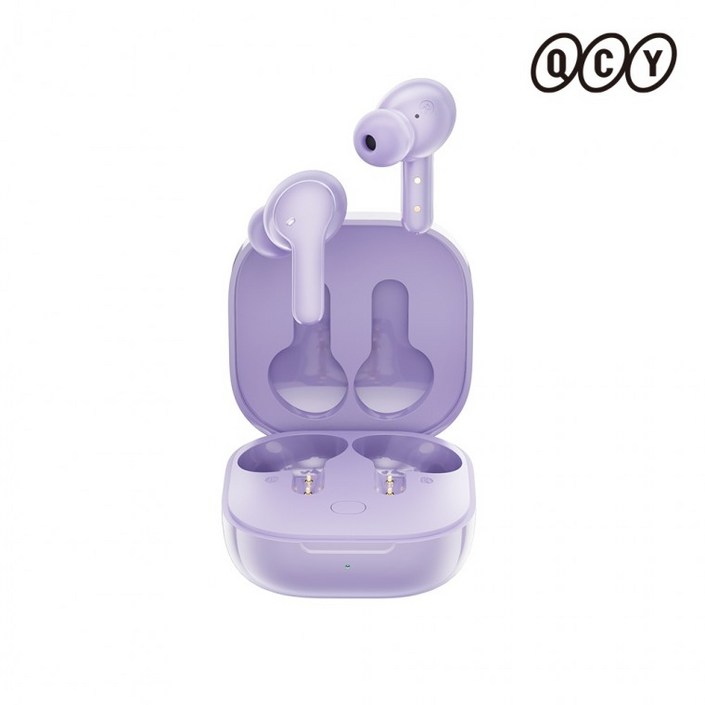 QCY T13 APP 블루투스이어폰 ENC 노이즈캔슬링 퍼플