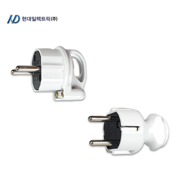 현대일렉트릭 접지 ㄱ자형 플러그고리타입 KS인증 접지플러그