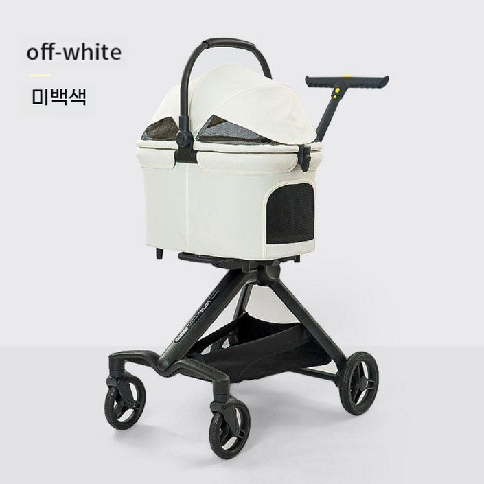 강아지유모차 애견유모차 접이식 저상형 애완용 유모차 냥모차, 베이지 모델 702