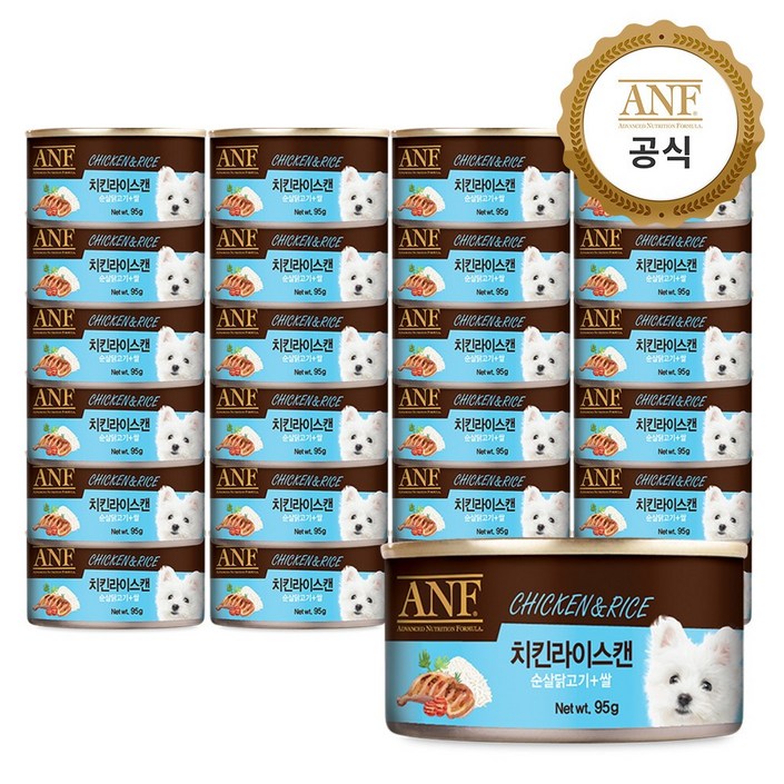 ANF 캔 강아지 간식 치킨라이스 95g