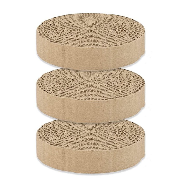 ZENTIGE 오늘의집 감성 OurPets Wobble 스크래치 트랙 고양이 스크래처 판지 교체 패드  3팩 원형 리필 프리미엄한정 144858