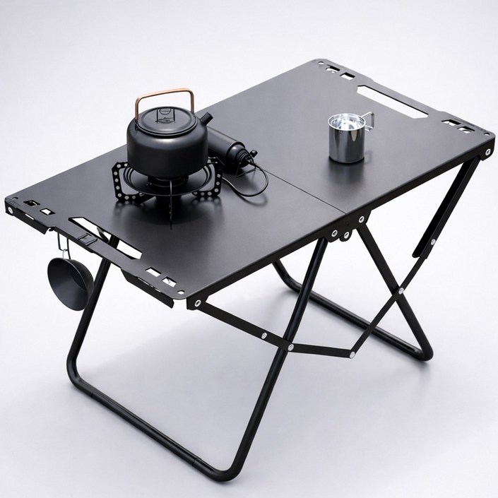 캠프텐버 IGT 휴대용 접이식 캠핑테이블, 카본 블랙